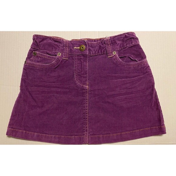 Mini Boden Girls Corduroy Skirt Heart Pockets Purple Size 7-8 School Holiday - Picture 1 of 8